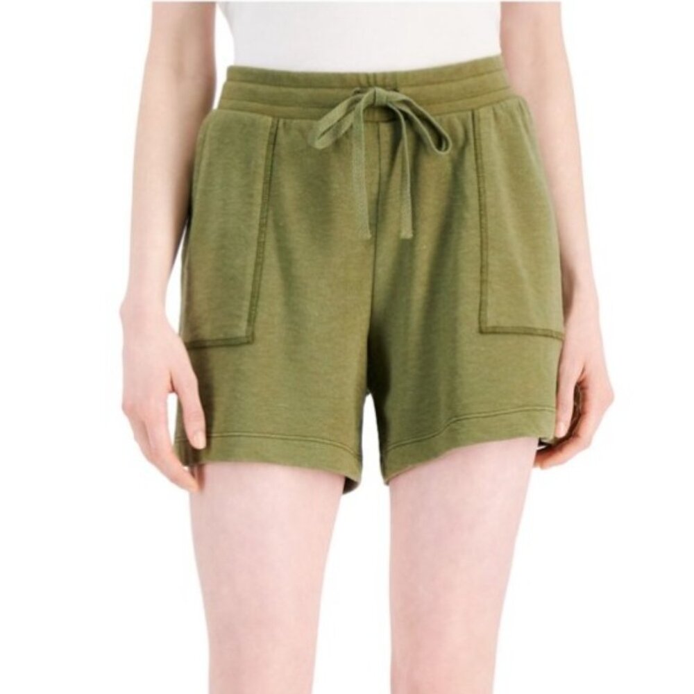 NEW! Style & Co Drawstring Shorts‎ Green pockets Casual Wear Large Cotton Blend